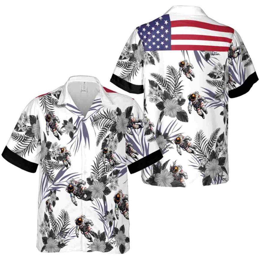 Nasa US Flag Floral Hawaiian Shirt Premium grade