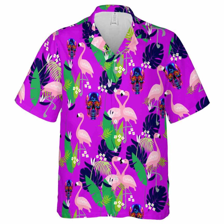 Neon Flamingo Leaf Hawaiian Shirt Fashion forward