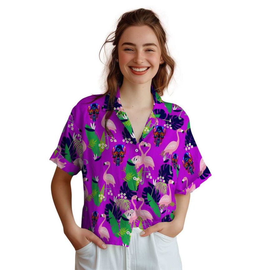 Neon Flamingo Leaf Hawaiian Shirt Top rated