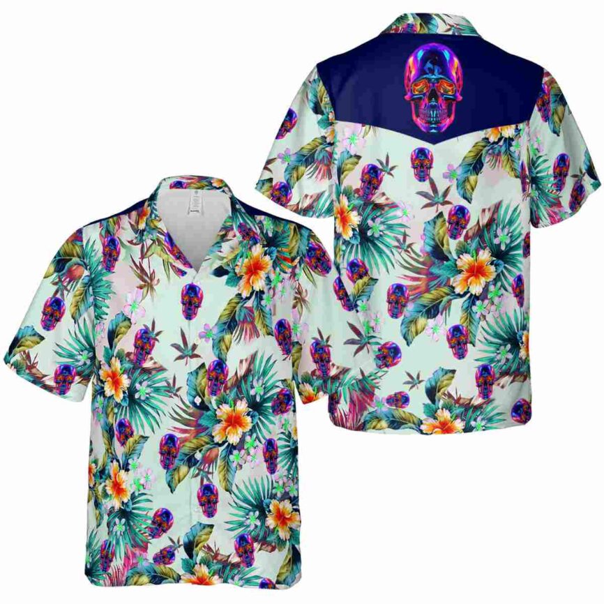Neon Floral Burst Hawaiian Shirt Premium grade