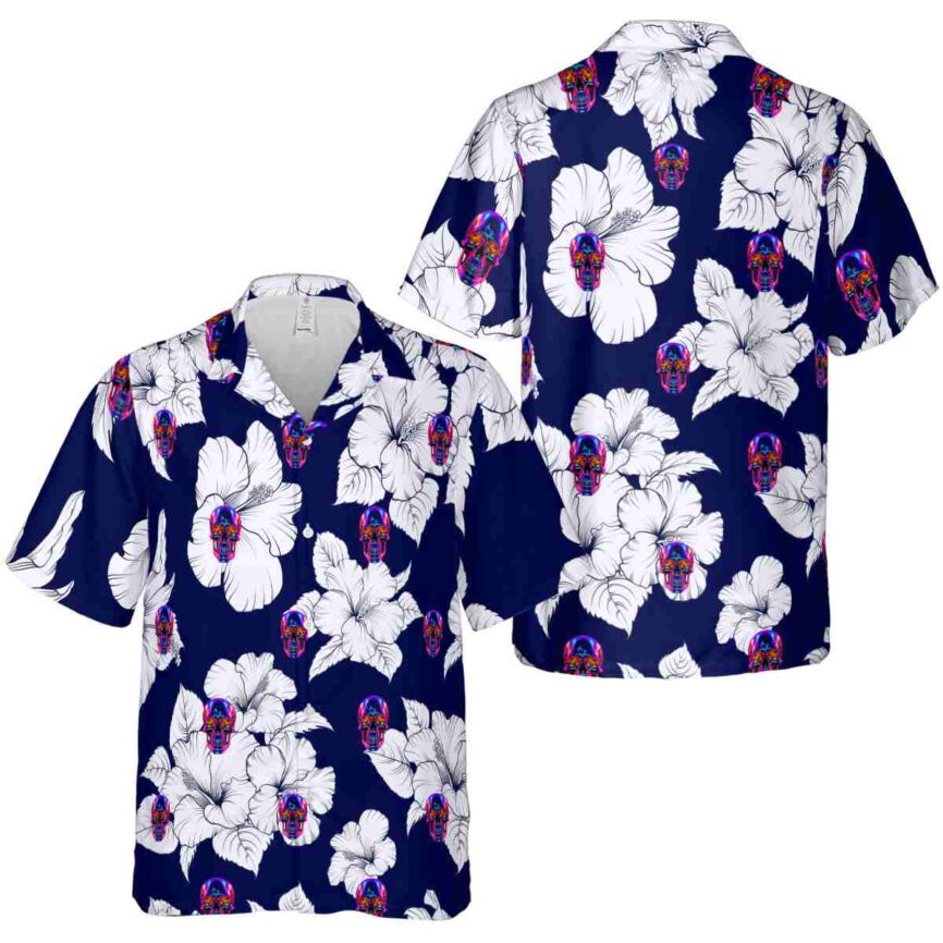 Neon Hibiscus Flower Hawaiian Shirt Premium grade