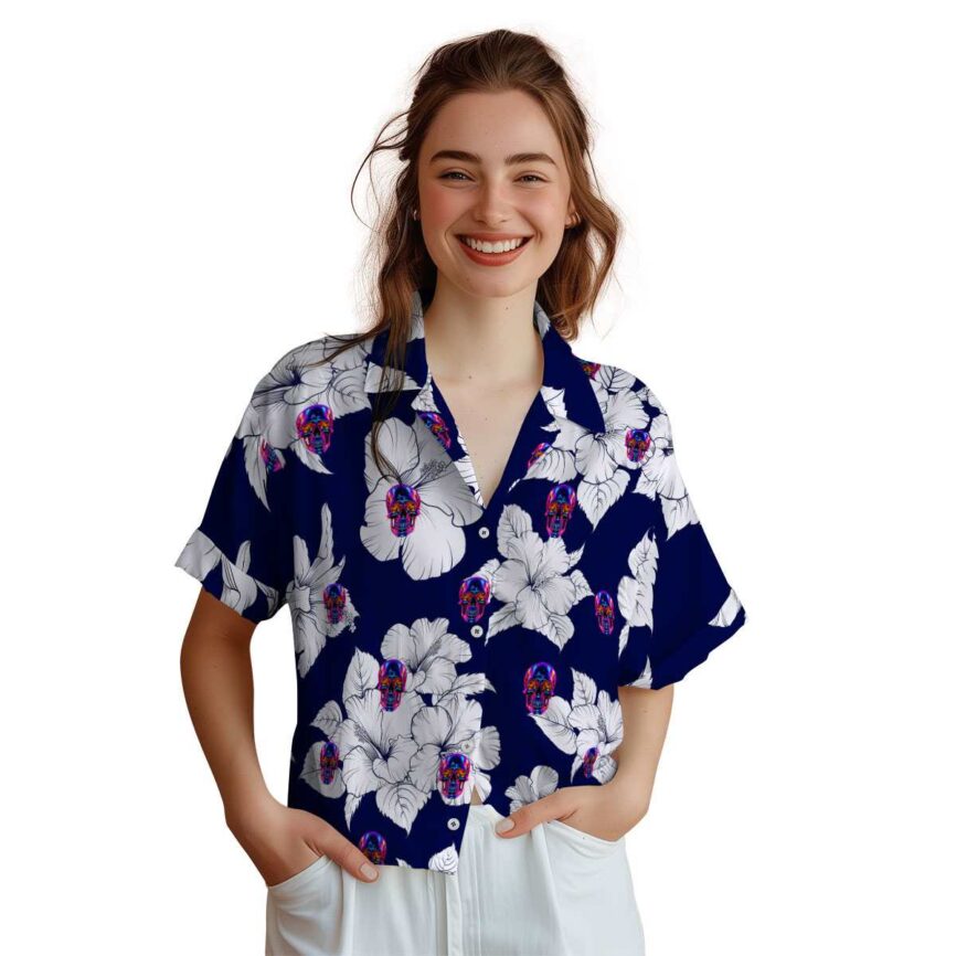 Neon Hibiscus Flower Hawaiian Shirt Top rated