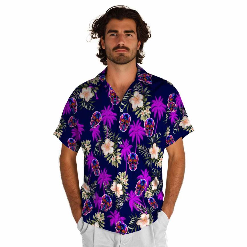 Neon Hibiscus Palm Hawaiian Shirt New Arrival