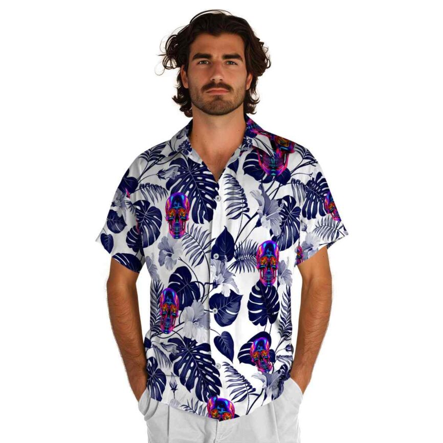 Neon Leaf Pattern Hawaiian Shirt New Arrival