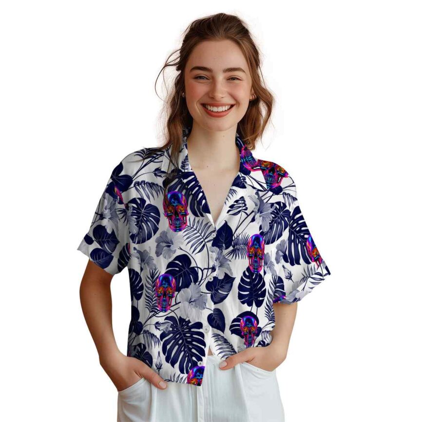 Neon Leaf Pattern Hawaiian Shirt Top rated