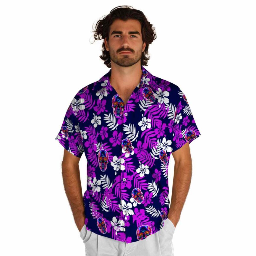 Neon Leafy Hibiscus Hawaiian Shirt New Arrival