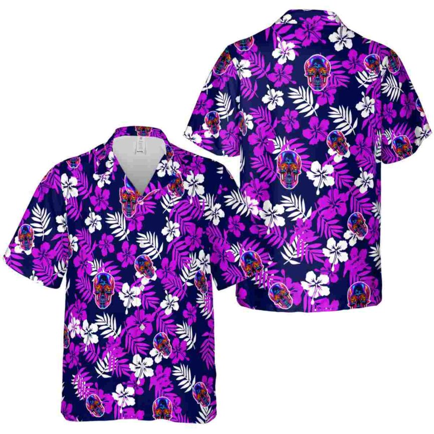 Neon Leafy Hibiscus Hawaiian Shirt Premium grade