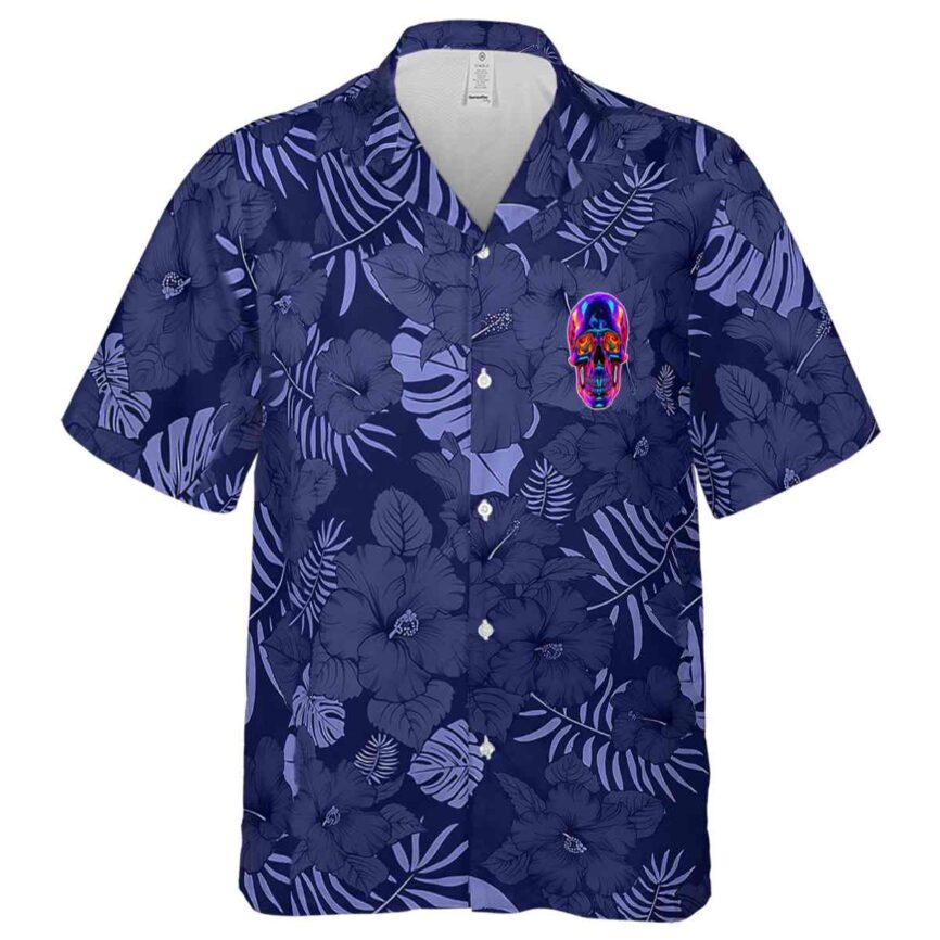 Neon Monochrome Floral Hawaiian Shirt Fashion forward