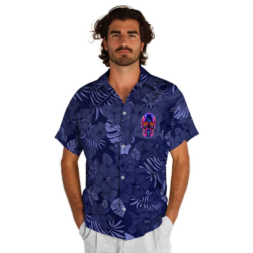Neon Monochrome Floral Hawaiian Shirt New Arrival
