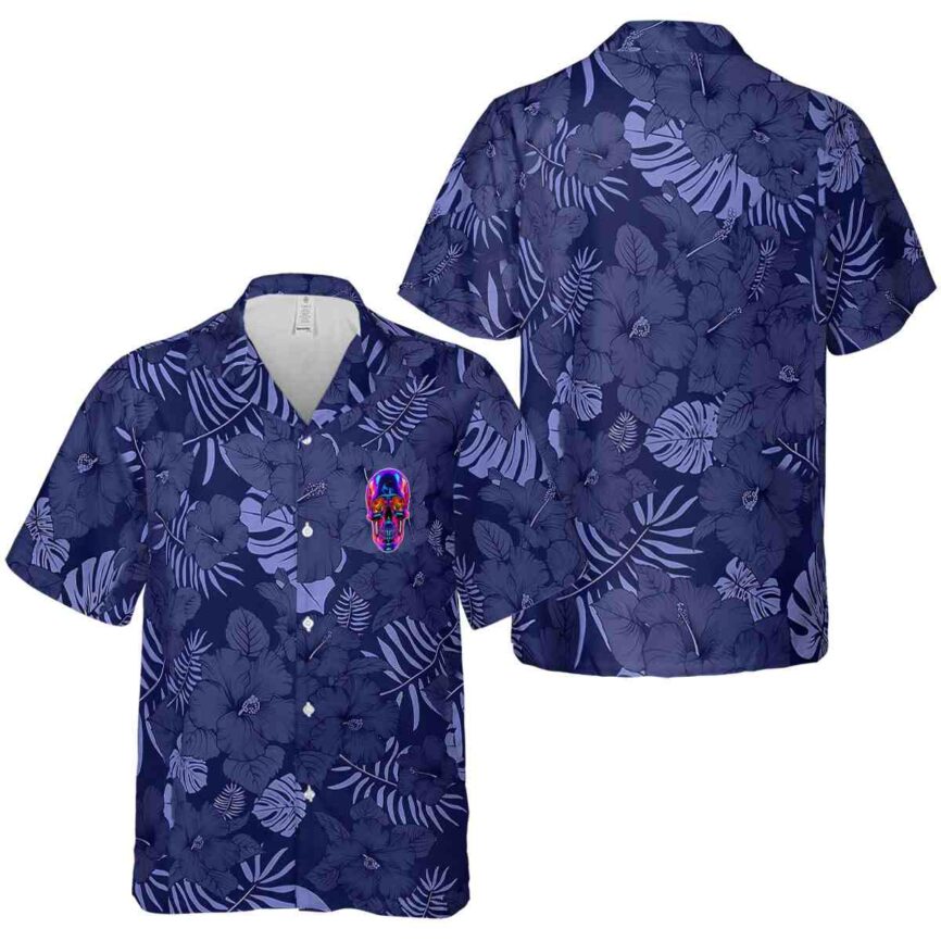 Neon Monochrome Floral Hawaiian Shirt Premium grade