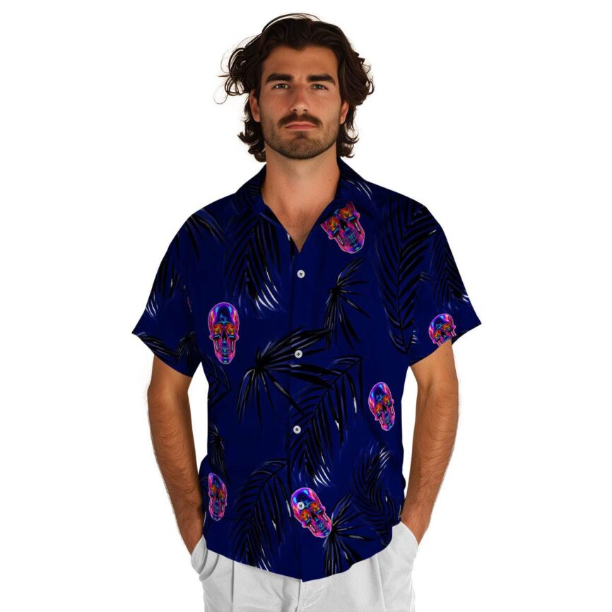 Neon Monochrome Palm Hawaiian Shirt New Arrival