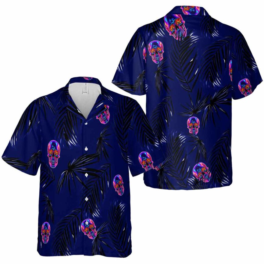 Neon Monochrome Palm Hawaiian Shirt Premium grade