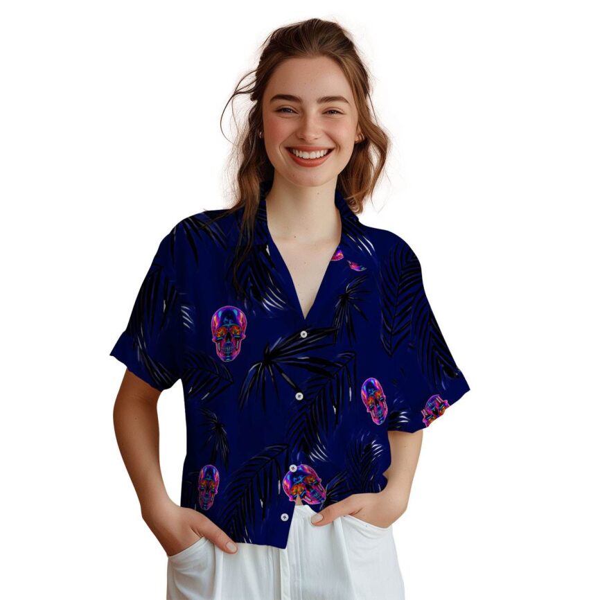 Neon Monochrome Palm Hawaiian Shirt Top rated