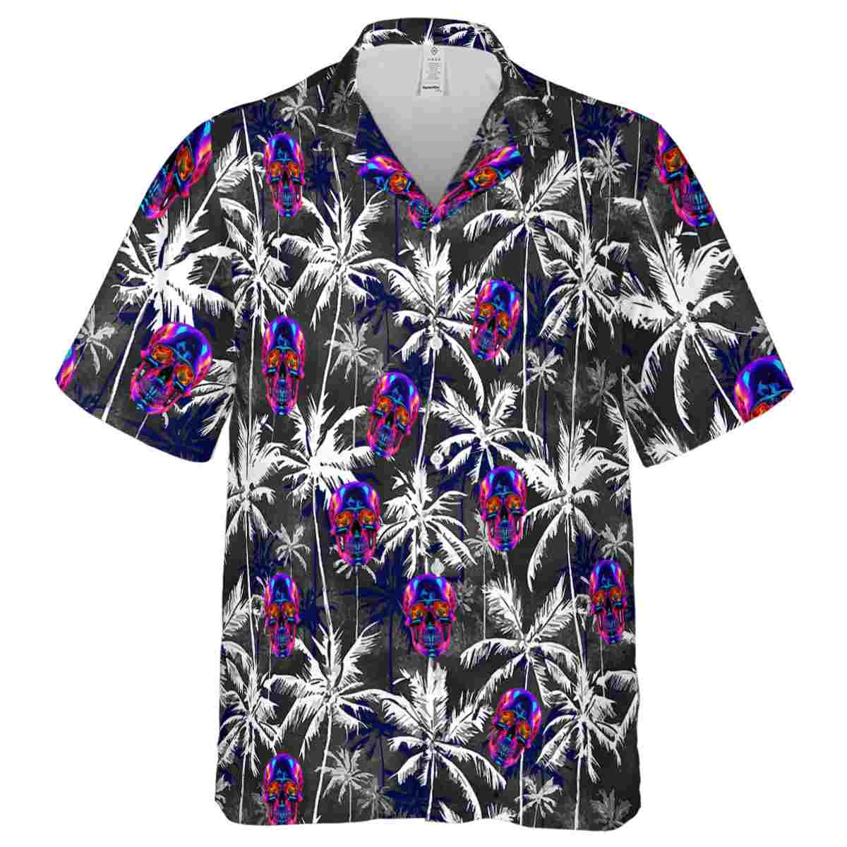Neon Palm Themed Hawaiian Shirt Fashion forward Neon Palm Themed Hawaiian Shirt Fashion forward