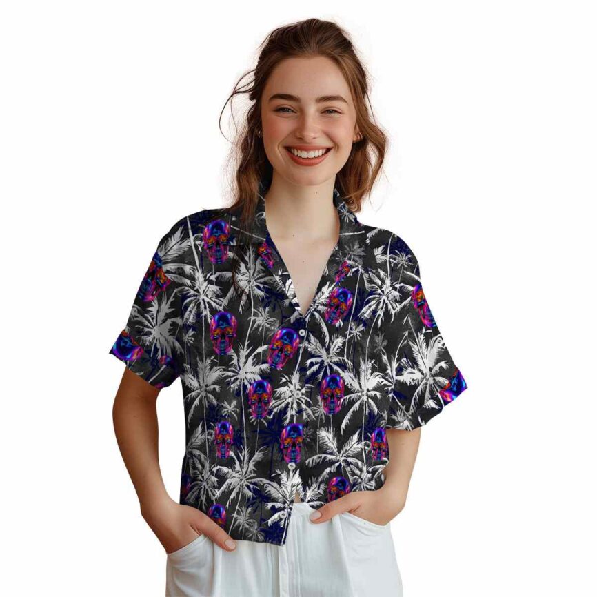 Neon Palm Themed Hawaiian Shirt Top rated