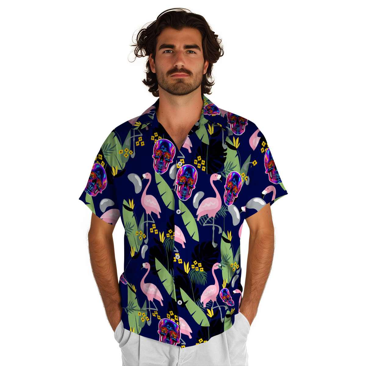 Neon Pink Flamingo Hawaiian Shirt New Arrival Neon Pink Flamingo Hawaiian Shirt New Arrival