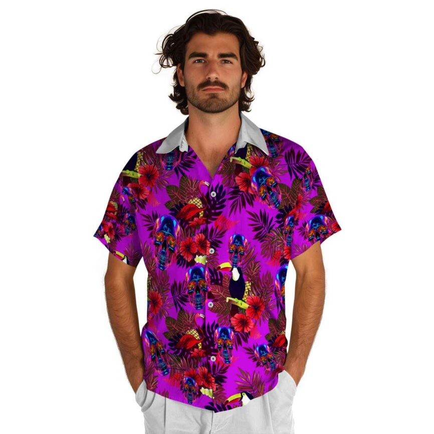 Neon Tropical Bird Hawaiian Shirt New Arrival