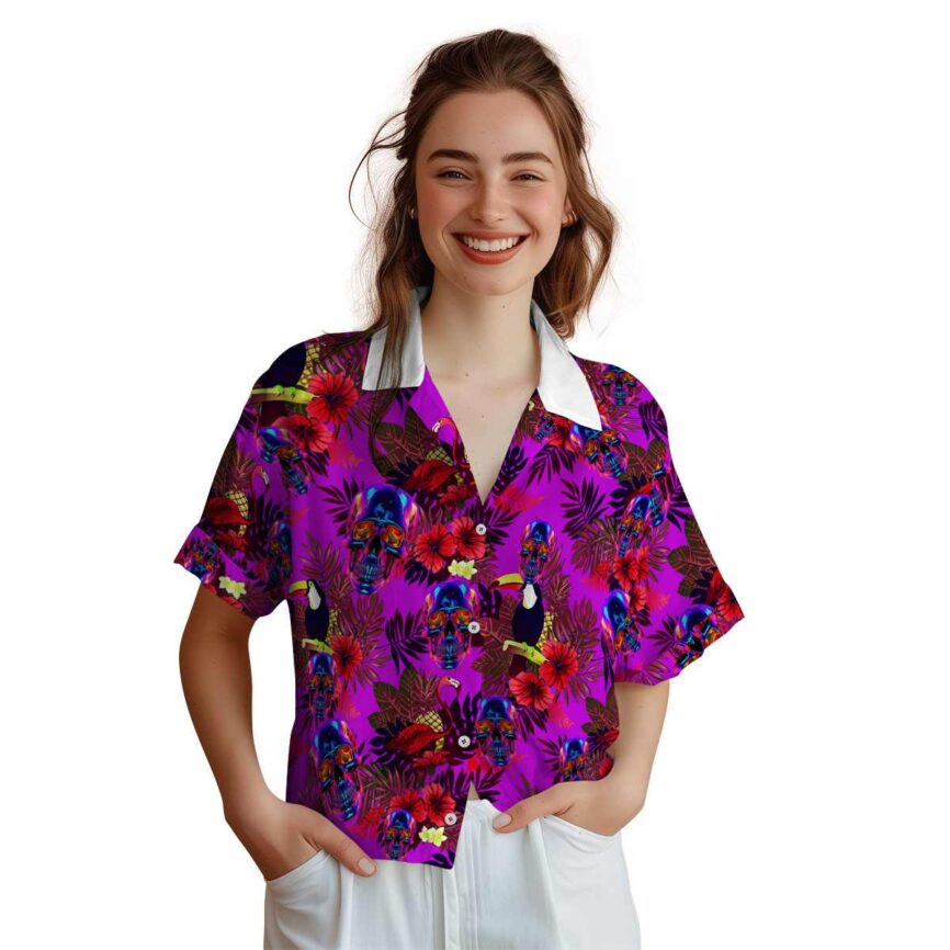 Neon Tropical Bird Hawaiian Shirt Top rated
