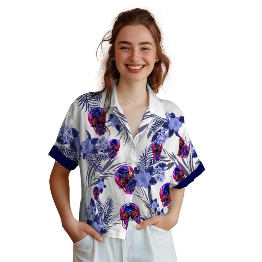 Neon US Flag Floral Hawaiian Shirt Top rated