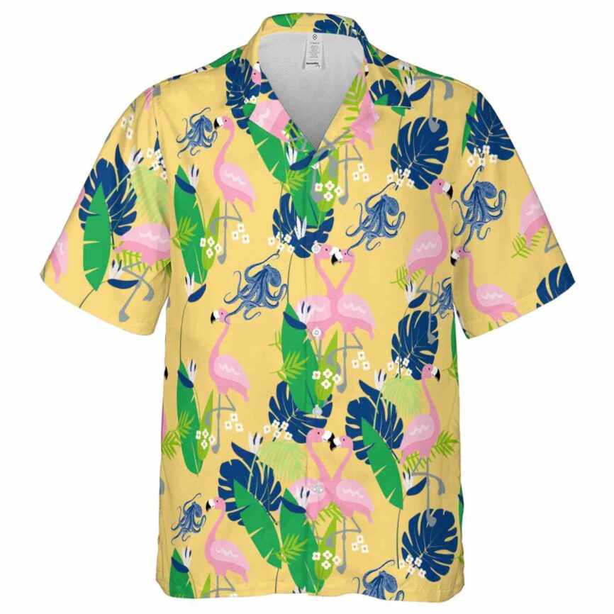 Octopus Flamingo Leaf Hawaiian Shirt Fashion forward