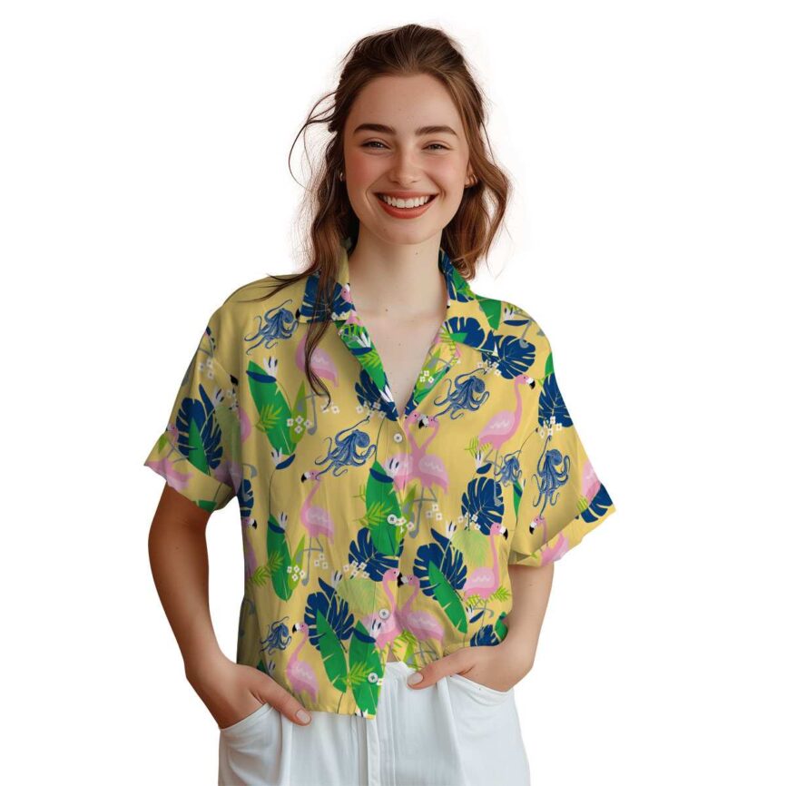 Octopus Flamingo Leaf Hawaiian Shirt Top rated