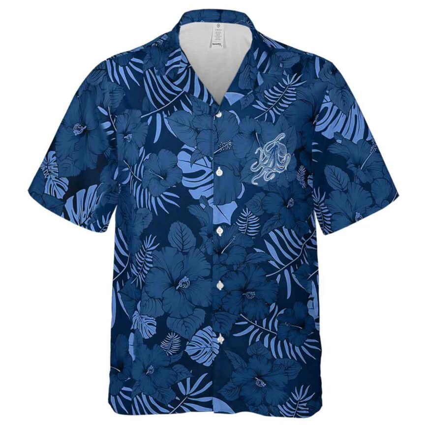 Octopus Monochrome Floral Hawaiian Shirt Fashion forward