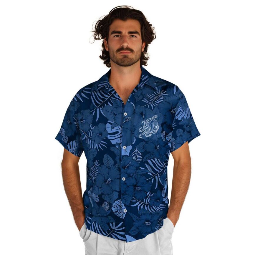 Octopus Monochrome Floral Hawaiian Shirt New Arrival
