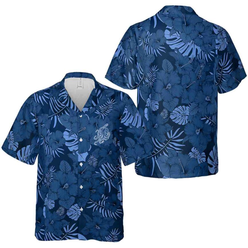 Octopus Monochrome Floral Hawaiian Shirt Premium grade