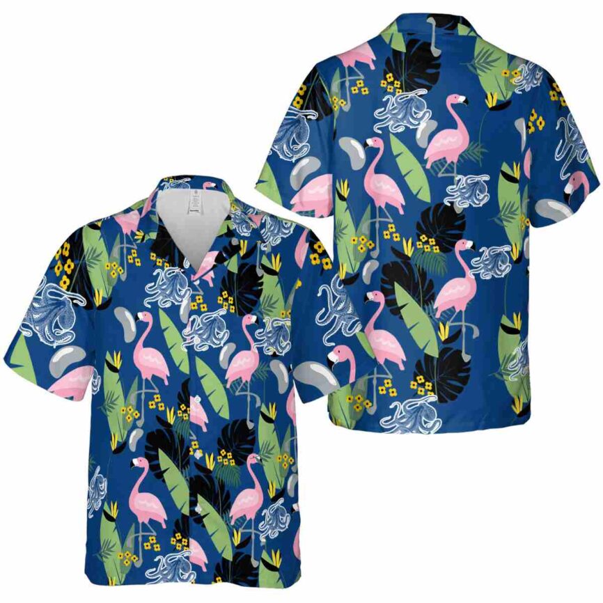 Octopus Pink Flamingo Hawaiian Shirt Premium grade