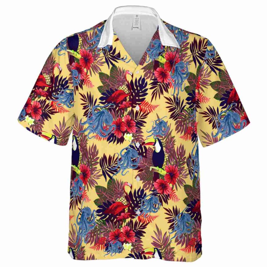 Octopus Tropical Bird Hawaiian Shirt Fashion forward