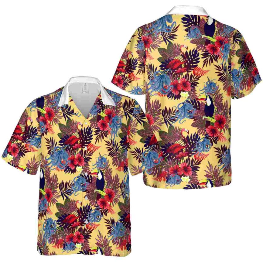 Octopus Tropical Bird Hawaiian Shirt Premium grade