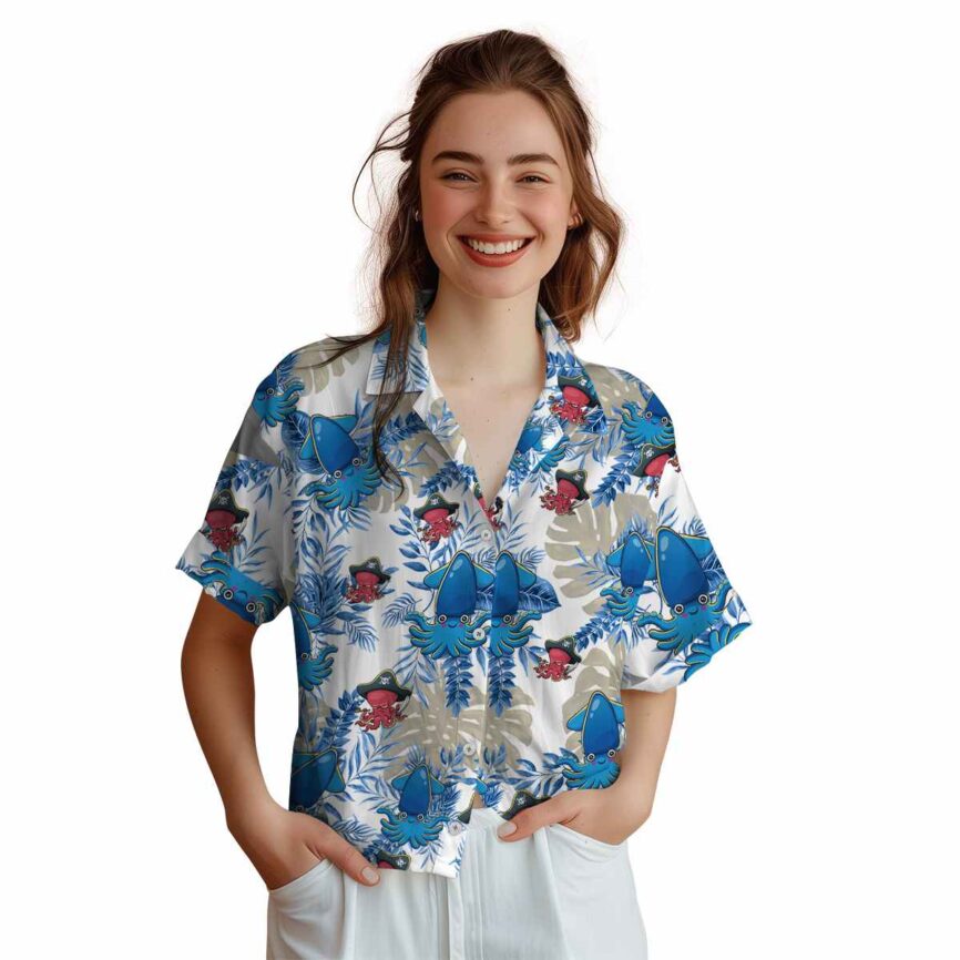 Octopus Tropical Fronds Hawaiian Shirt Top rated