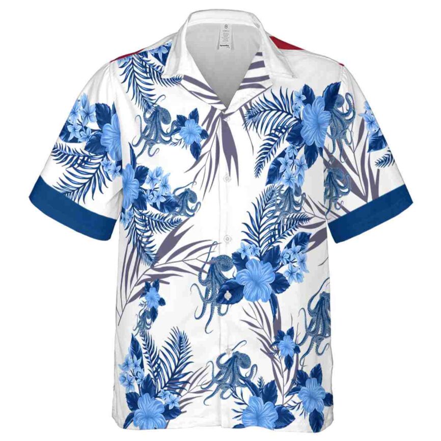 Octopus US Flag Floral Hawaiian Shirt Fashion forward