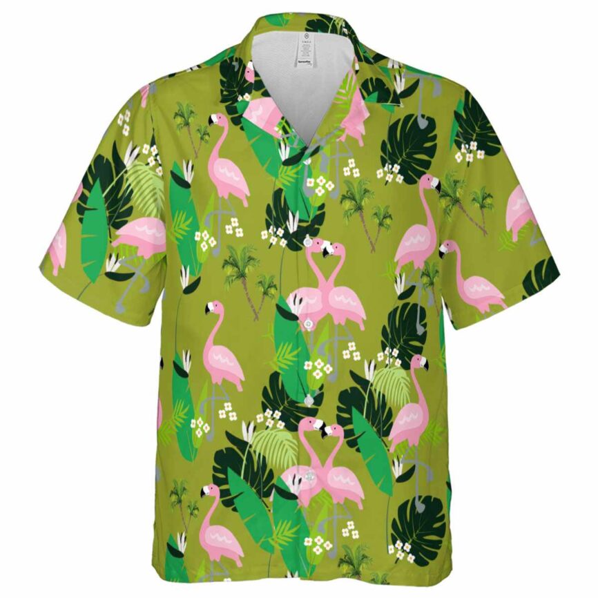 Palm Tree Flamingo Leaf Hawaiian Shirt Fashion forward
