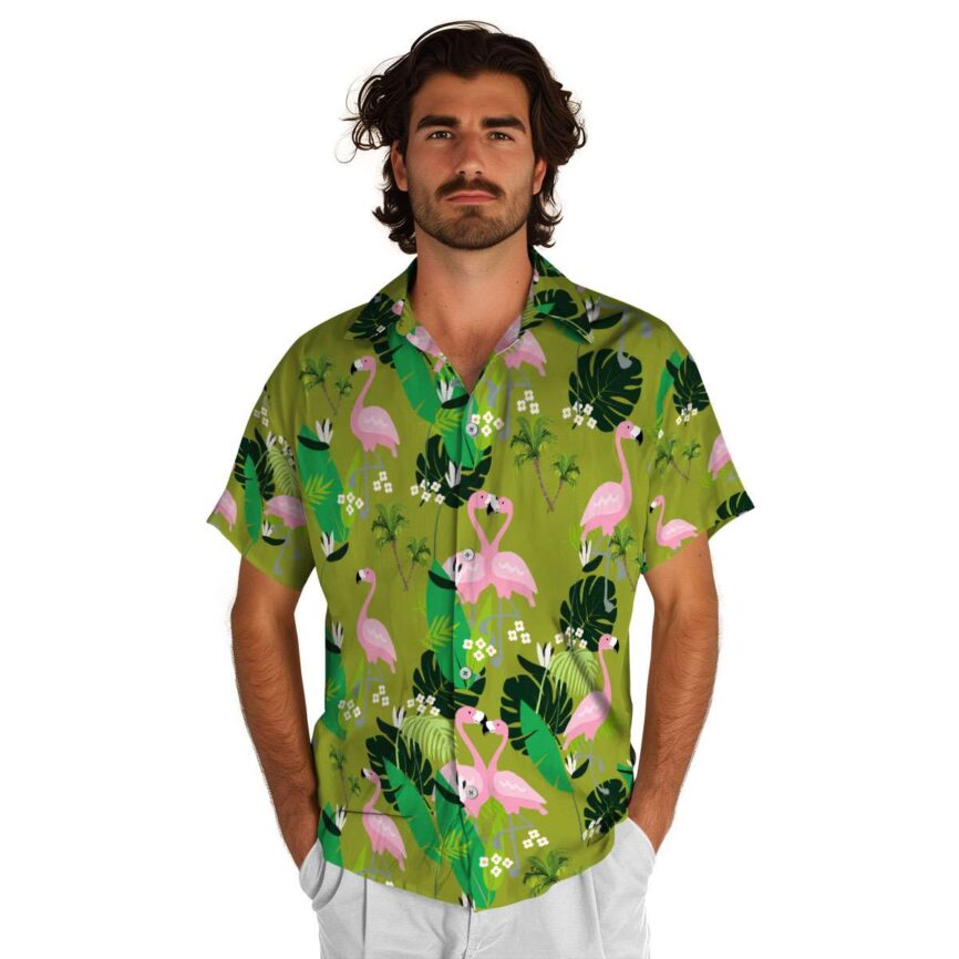 Palm Tree Flamingo Leaf Hawaiian Shirt New Arrival