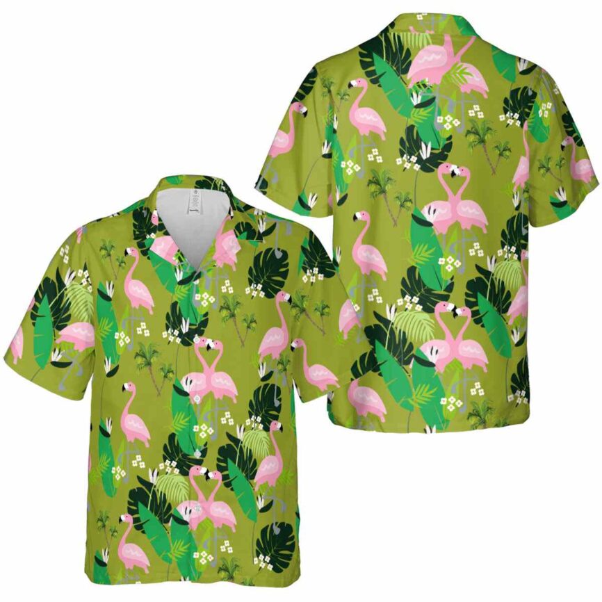 Palm Tree Flamingo Leaf Hawaiian Shirt Premium grade