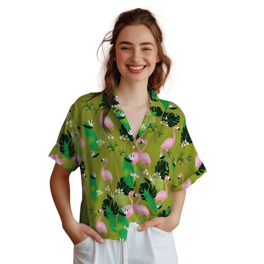 Palm Tree Flamingo Leaf Hawaiian Shirt Top rated