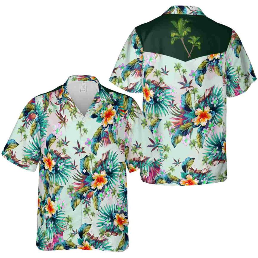 Palm Tree Floral Burst Hawaiian Shirt Premium grade