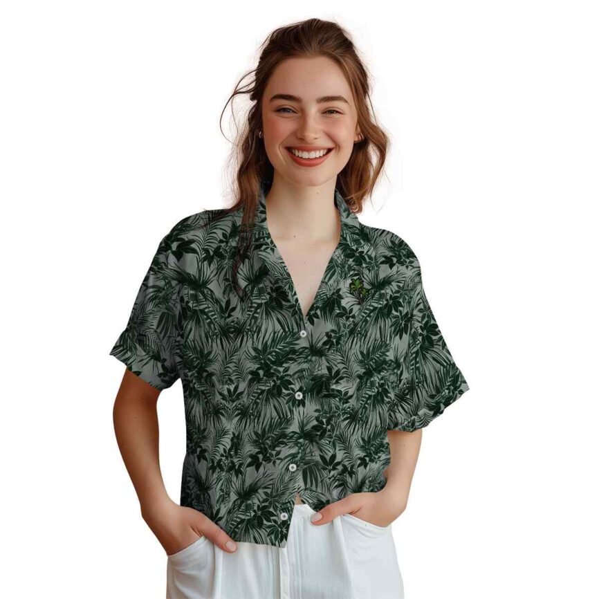Palm Tree Foliage Print Hawaiian Shirt Top rated