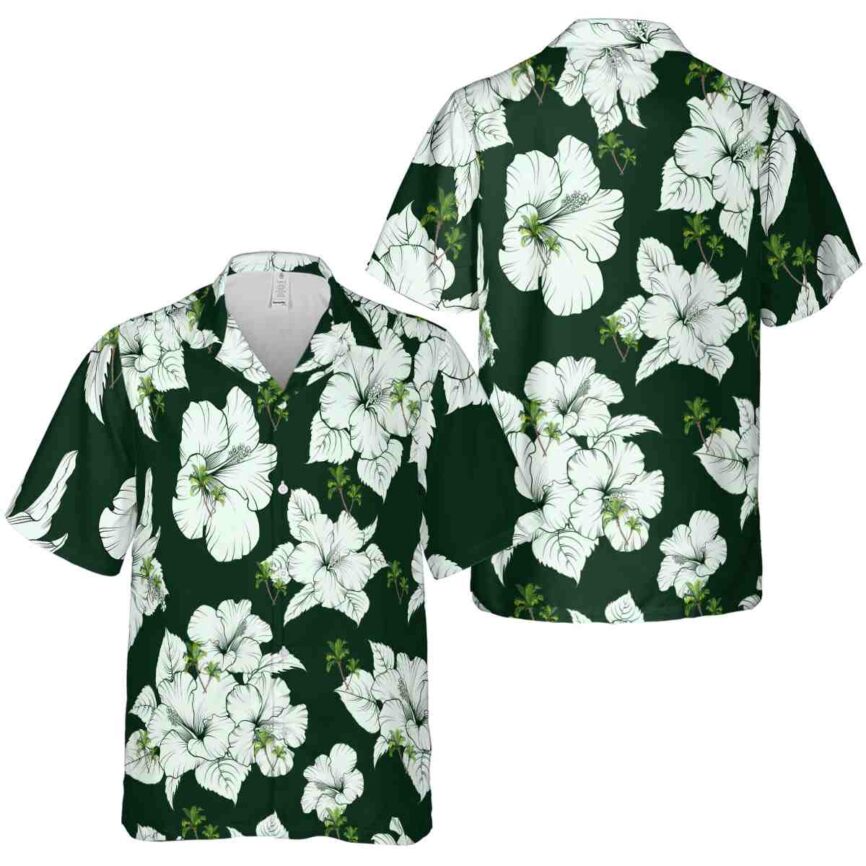 Palm Tree Hibiscus Flower Hawaiian Shirt Premium grade