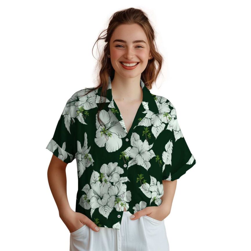 Palm Tree Hibiscus Flower Hawaiian Shirt Top rated