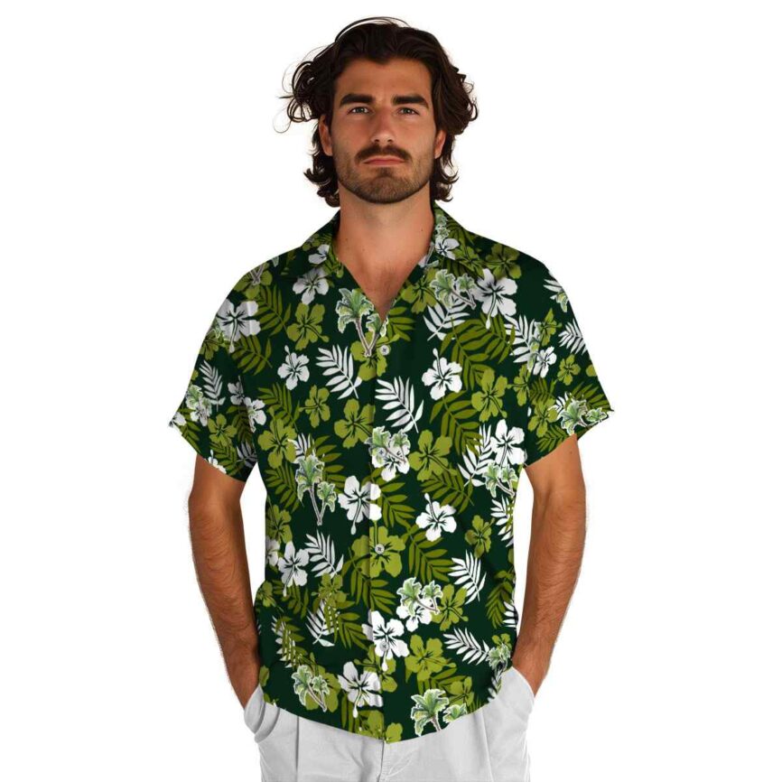 Palm Tree Leafy Hibiscus Hawaiian Shirt New Arrival