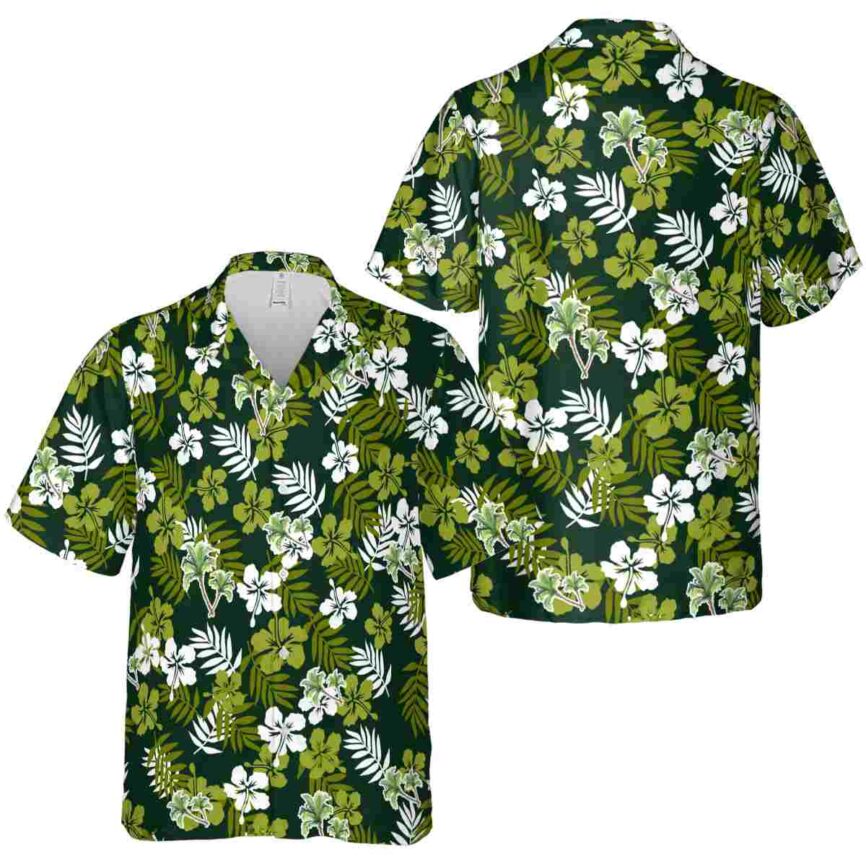 Palm Tree Leafy Hibiscus Hawaiian Shirt Premium grade
