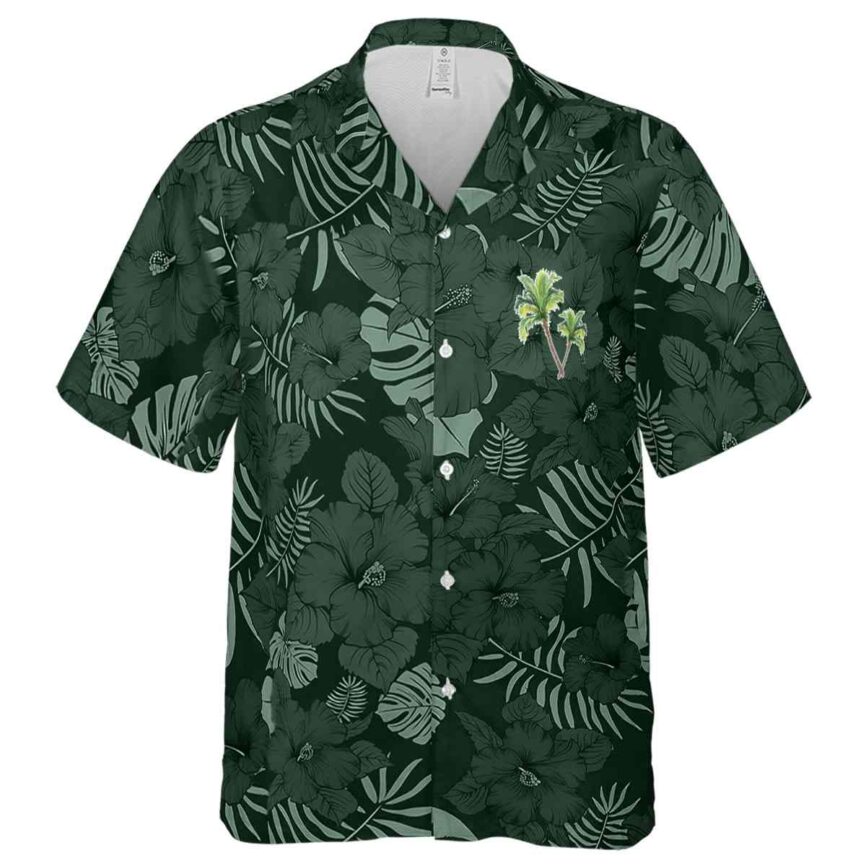 Palm Tree Monochrome Floral Hawaiian Shirt Fashion forward