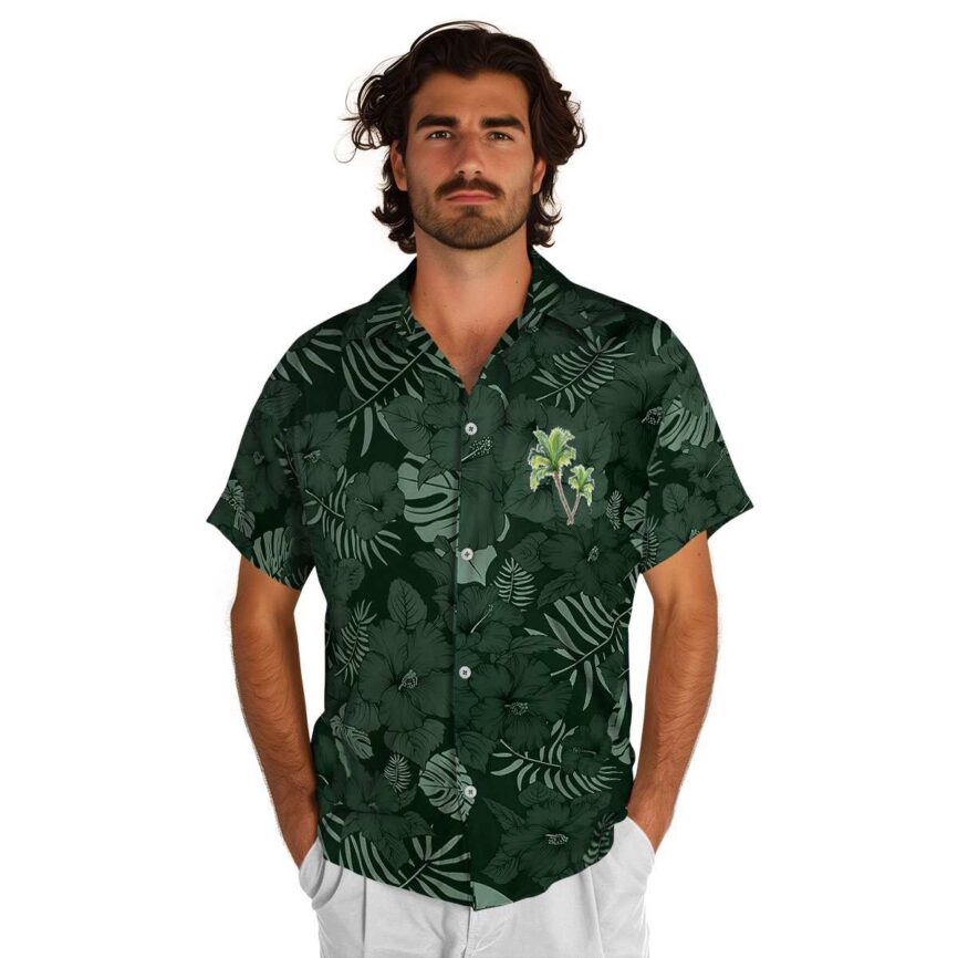 Palm Tree Monochrome Floral Hawaiian Shirt New Arrival