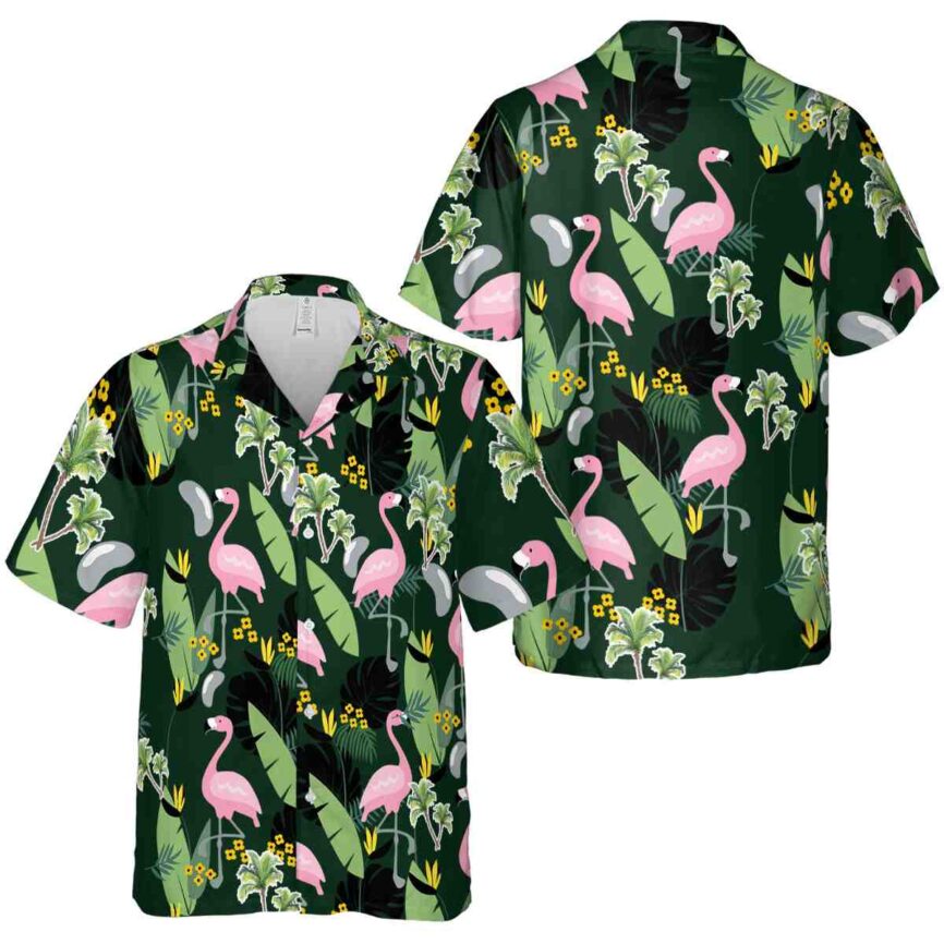 Palm Tree Pink Flamingo Hawaiian Shirt Premium grade