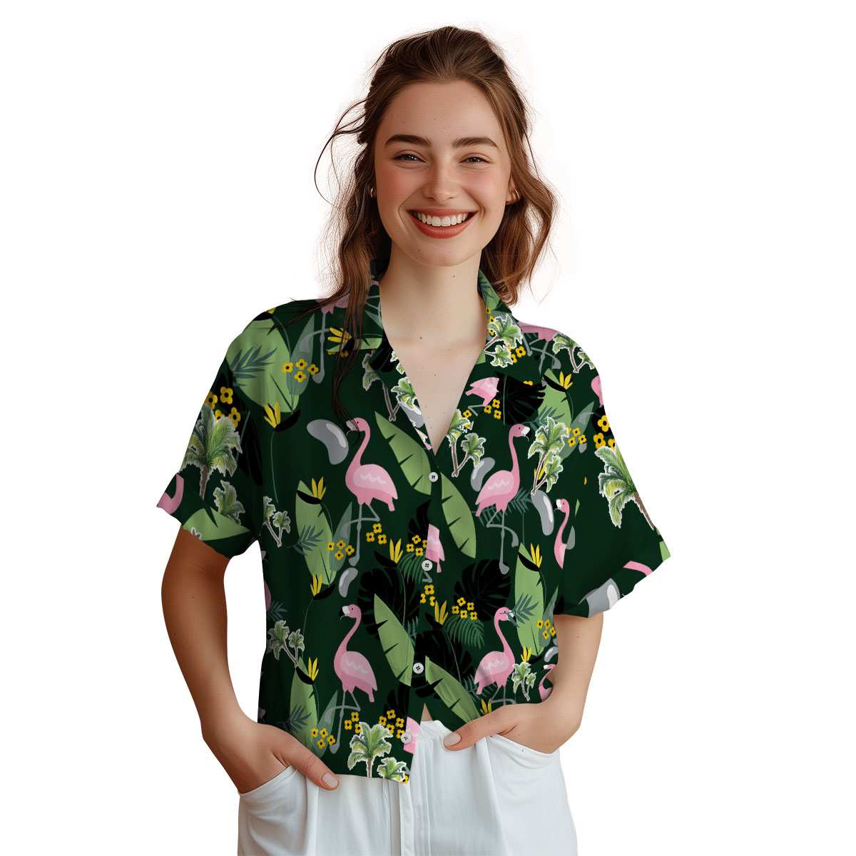 Palm Tree Pink Flamingo Hawaiian Shirt Top rated Palm Tree Pink Flamingo Hawaiian Shirt Top rated