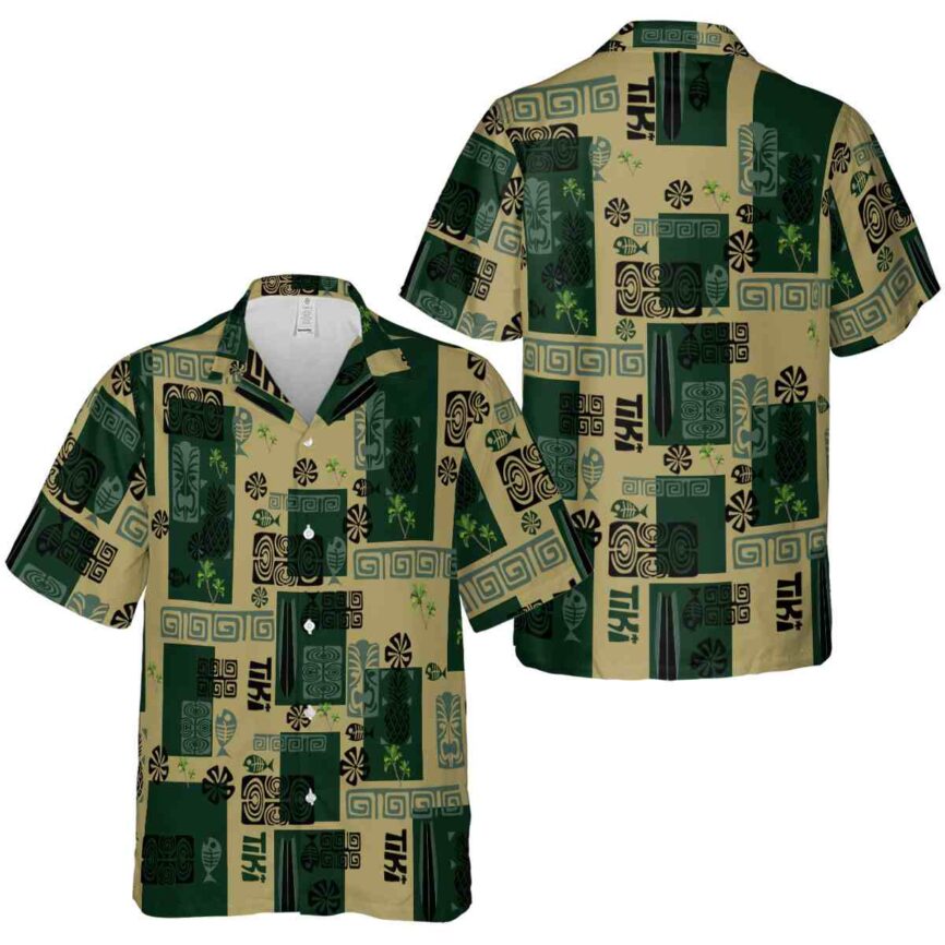 Palm Tree Tiki Motifs Hawaiian Shirt Premium grade