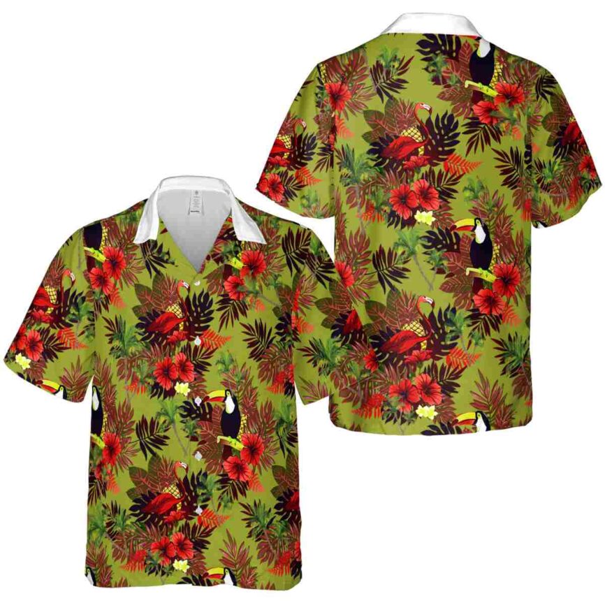 Palm Tree Tropical Bird Hawaiian Shirt Premium grade
