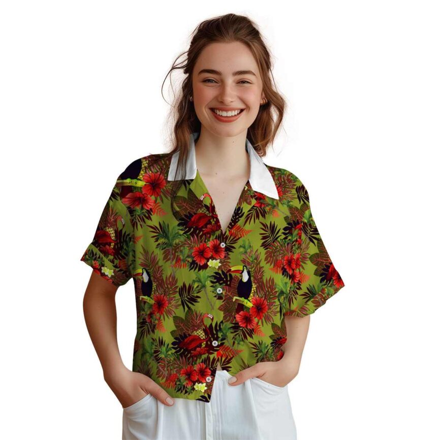 Palm Tree Tropical Bird Hawaiian Shirt Top rated